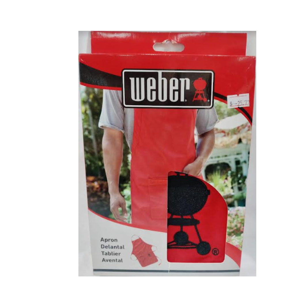 DELANTAL WEBER NEGRO/ROJO